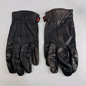 Vtg 1970s Honda HONDALINE Black Leather Lined Motorcycle Gloves Large Strap